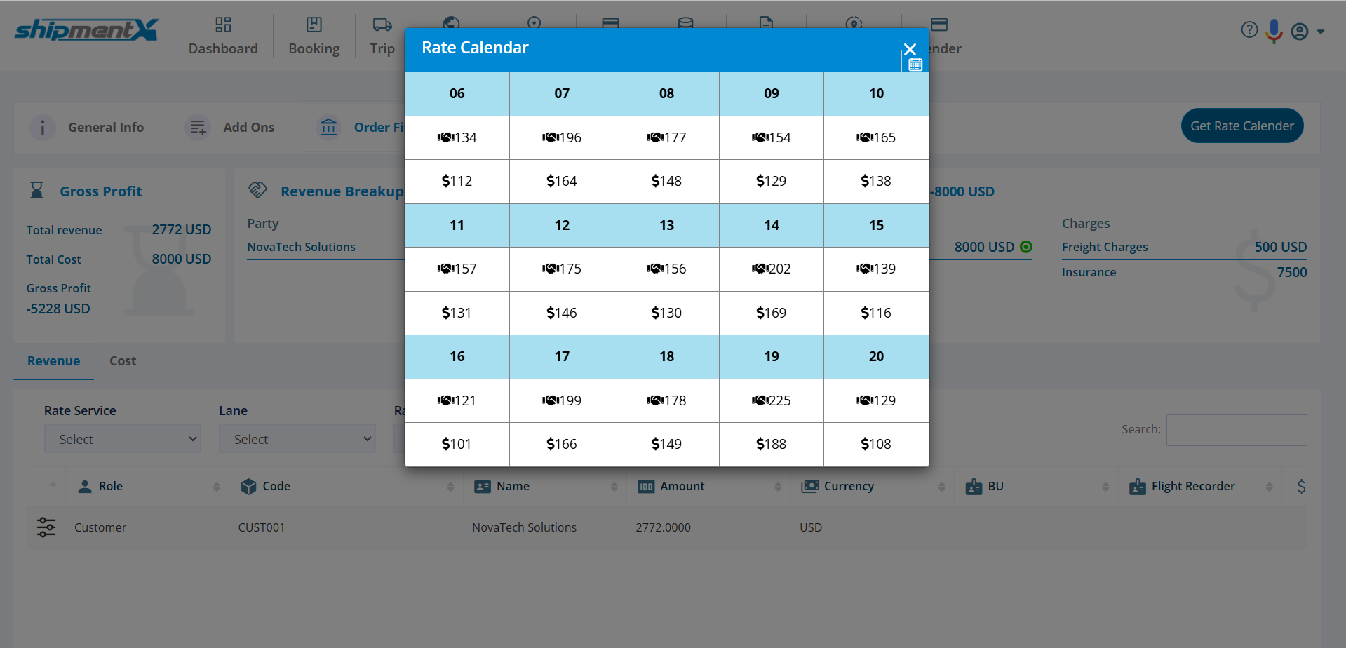 Dynamic Rate Calendar
